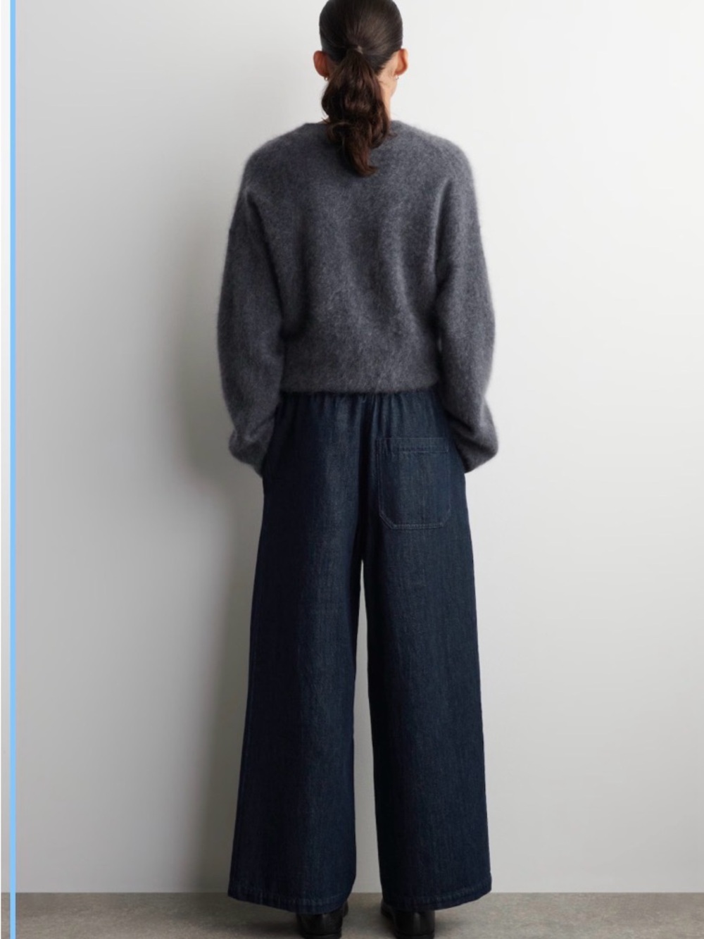 COS CROPPED DENIM WIDE-LEG PANTS SIZE 14 (36x25”)
elastic waist - Picture 3 of 6